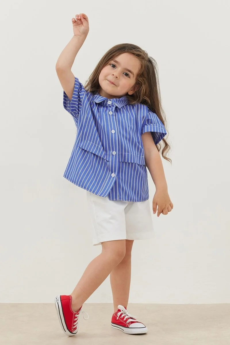 Fahhar Kids Layered Shirt Dark Blue