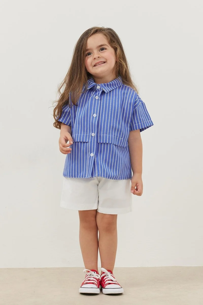 Fahhar Kids Layered Shirt Dark Blue