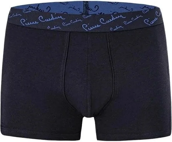 pierre cardin Men's Cotton Saxe-Navy Blue-Grey 3-Piece Boxer