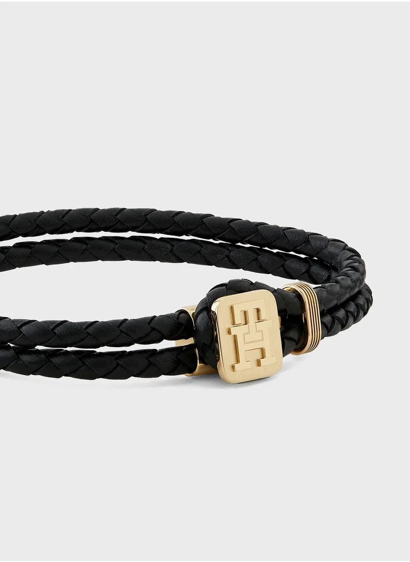 TOMMY HILFIGER Th Monogram Leather Bracelet