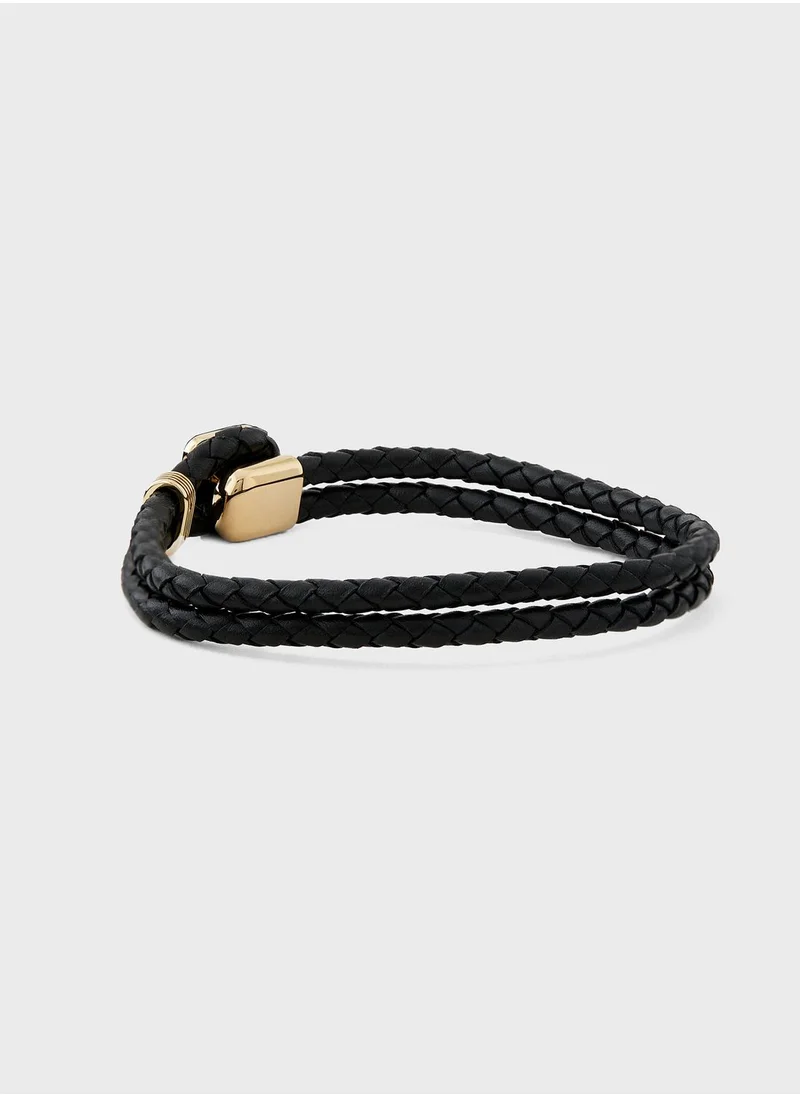 TOMMY HILFIGER Th Monogram Leather Bracelet