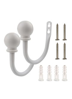 Generic Set of 2 Decorative Curtain Holdbacks, Wall Mounted Aluminum Alloy Window Drapery Tiebacks for Bedroom, Livingroom Office Come with Screws  - Image 2