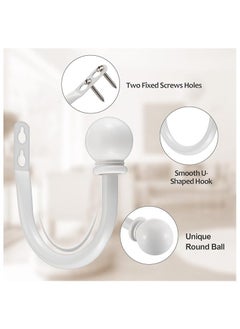 Generic Set of 2 Decorative Curtain Holdbacks, Wall Mounted Aluminum Alloy Window Drapery Tiebacks for Bedroom, Livingroom Office Come with Screws  - Image 3