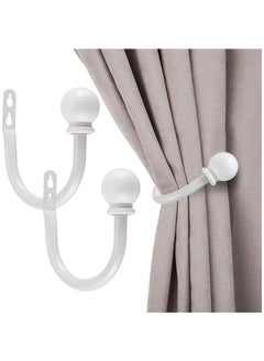 Generic Set of 2 Decorative Curtain Holdbacks, Wall Mounted Aluminum Alloy Window Drapery Tiebacks for Bedroom, Livingroom Office Come with Screws  - Image 1