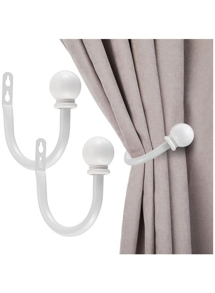 Set of 2 Decorative Curtain Holdbacks, Wall Mounted Aluminum Alloy Window Drapery Tiebacks for Bedroom, Livingroom Office Come with Screws  - Image 1
