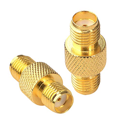 onelinkmore SMA Connector FPV Antennas Radio Adapter SMA Female to Female Barrel Adapter Antenna Jack Adapter SMA to SMA Coupler Adapter for Antennas Wireless LAN Devices Coaxial Cable Pack of 2 - Image 1