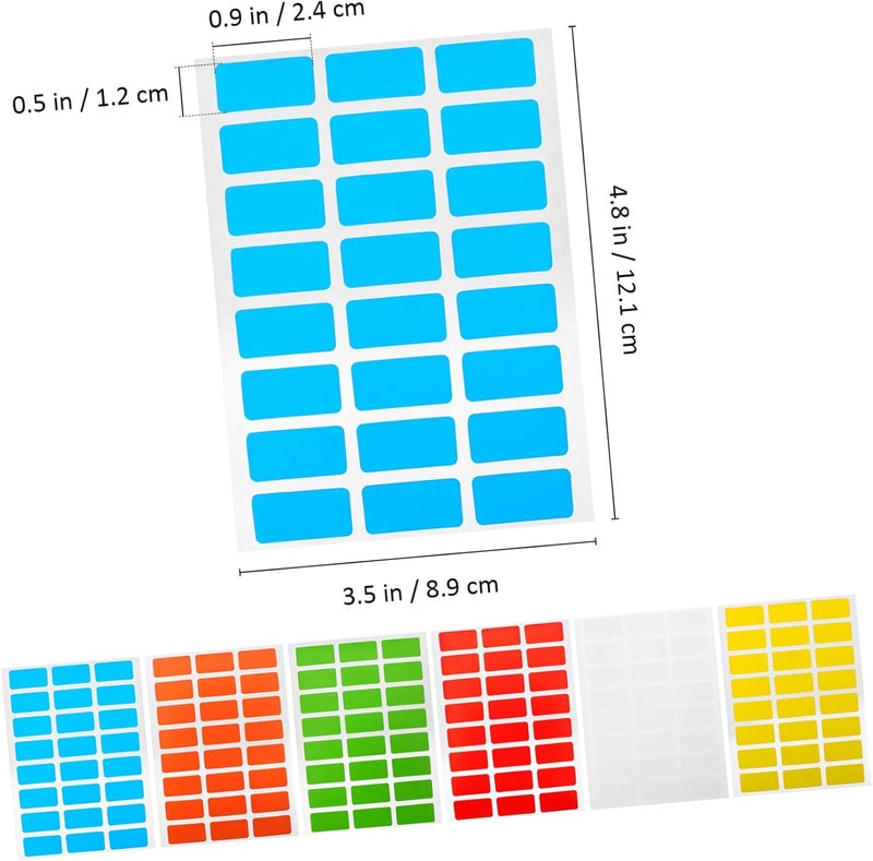 DOITOOL 6Packs Colored Sticker Labels for Organization Removable Rectangular Marking Labels with High Adhesion Writable Surface for Categorizing Various Settings - Image 2
