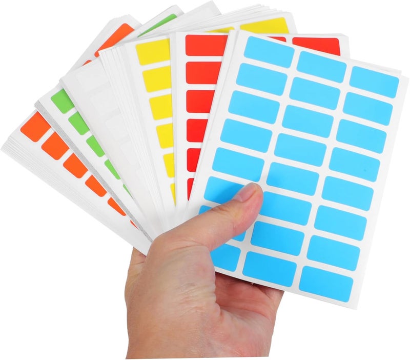 DOITOOL 6Packs Colored Sticker Labels for Organization Removable Rectangular Marking Labels with High Adhesion Writable Surface for Categorizing Various Settings - Image 1
