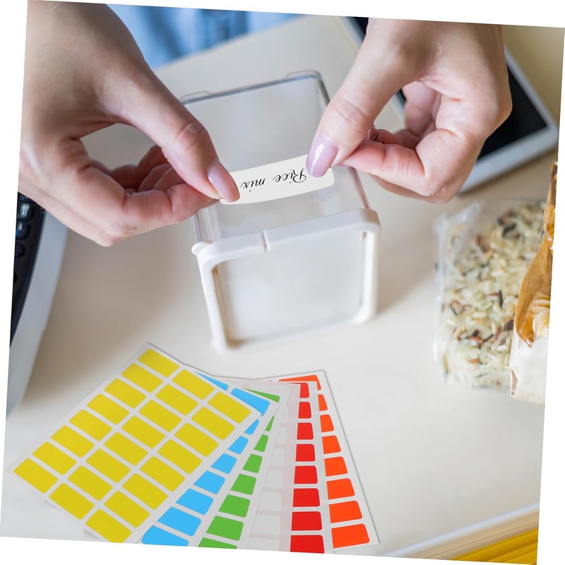 DOITOOL 6Packs Colored Sticker Labels for Organization Removable Rectangular Marking Labels with High Adhesion Writable Surface for Categorizing Various Settings - Image 5