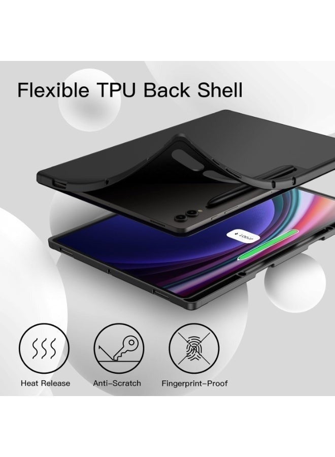 DUSALA Case for Samsung Galaxy Tab S11 Ultra with S Pen Holder, Soft TPU Tri-Fold Stand Protective Tablet Cover, Auto Wake/Sleep for Tab S11 Ultra 14.6 inches - Image 3