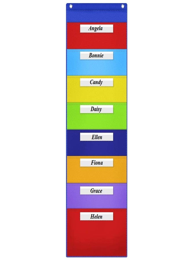 Eamay Hanging File Folder Organizer, Storage Pocket Chart with 8 Pockets, 2 Hangers Cascading Wall Organizer for Home Bill Filing, Mail Organizer, Wall Mounted File Folders - Image 3