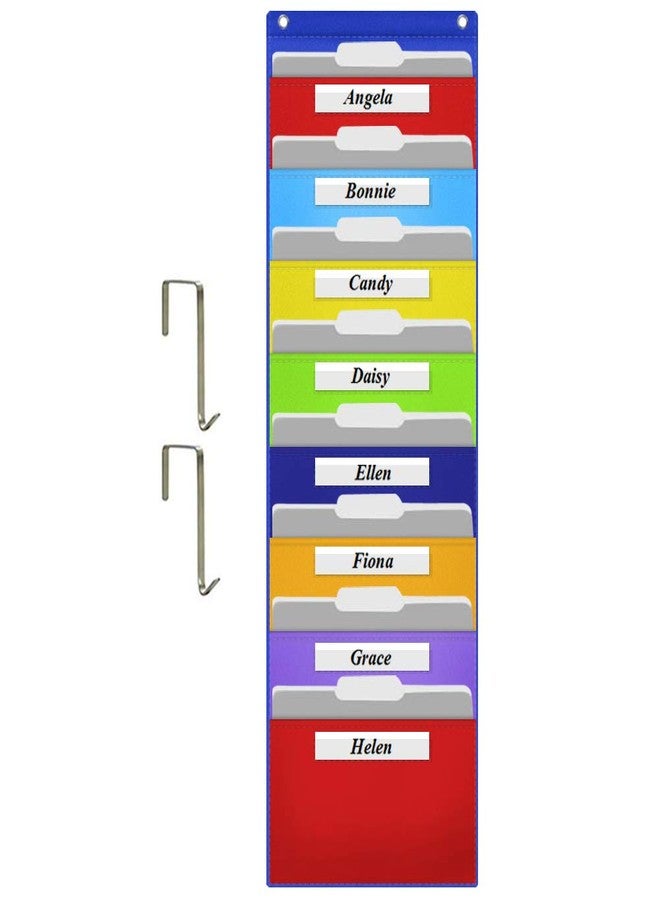 Eamay Hanging File Folder Organizer, Storage Pocket Chart with 8 Pockets, 2 Hangers Cascading Wall Organizer for Home Bill Filing, Mail Organizer, Wall Mounted File Folders - Image 1