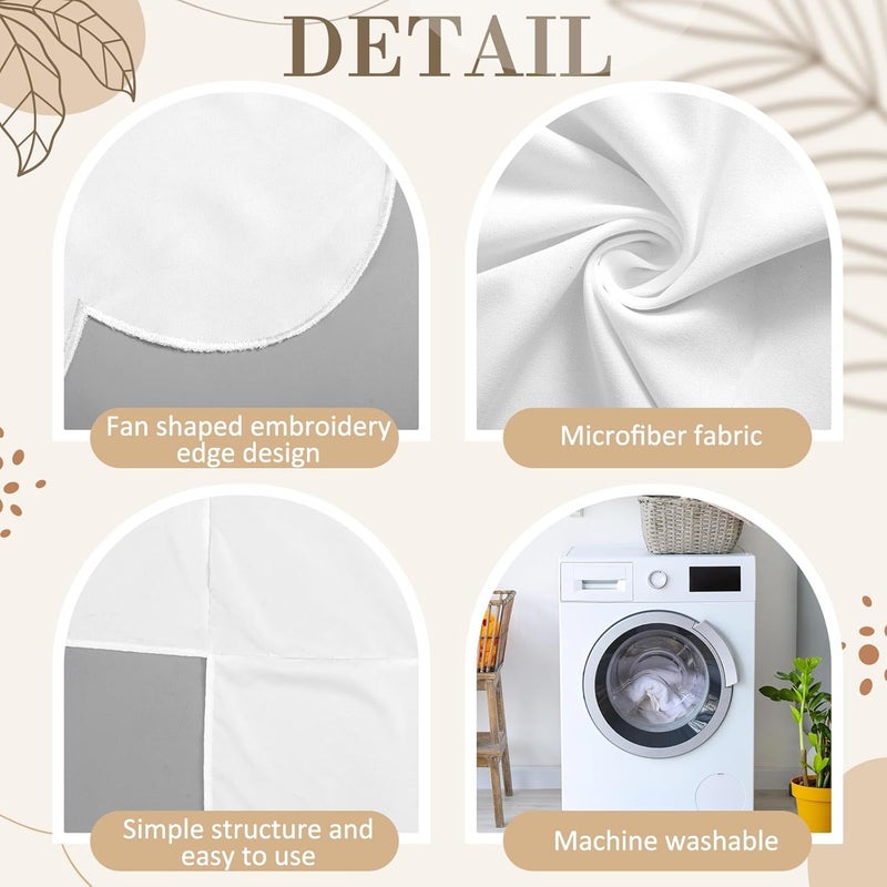Hahafelt تنورة سرير هاهافيلت البيضاء ذات الحواف المموجة 28"x 52" مع انخفاض 14" - Image 3