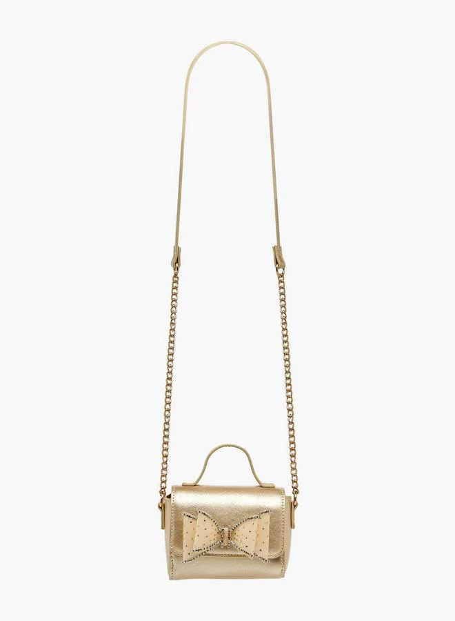 Celeste Bow Embellished Crossbody Bag with Chain Strap Ramadan Collection