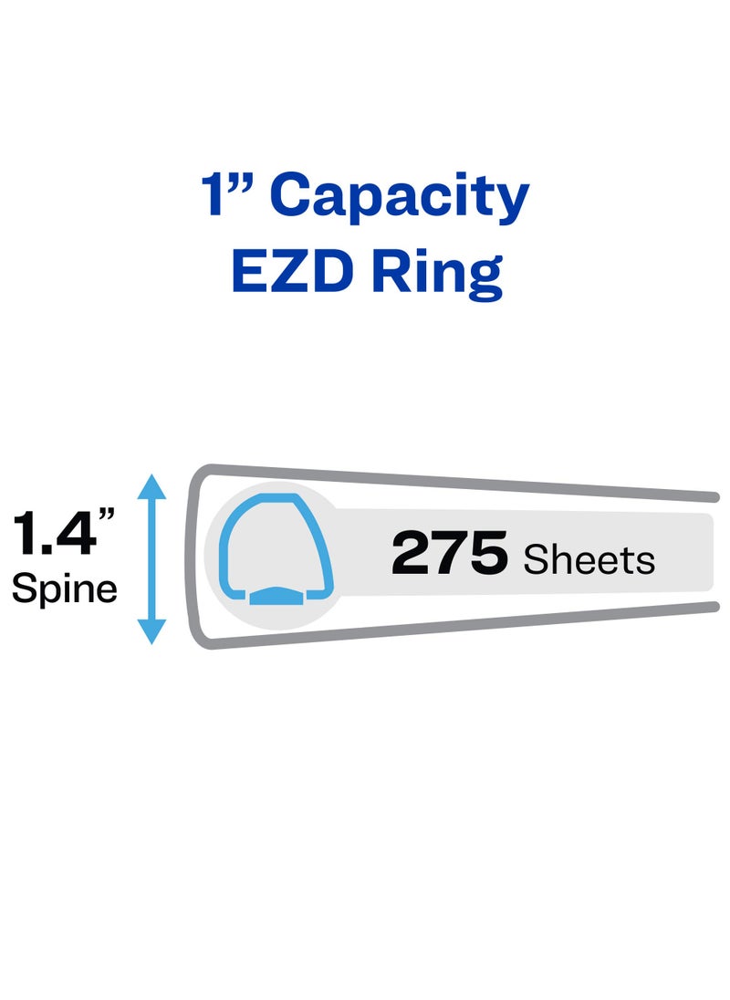 AVERY Avery Heavy-Duty View Binder, 1" One-Touch EZD Rings, 275-Sheet Capacity, DuraHinge, Black (79699)  - Image 2