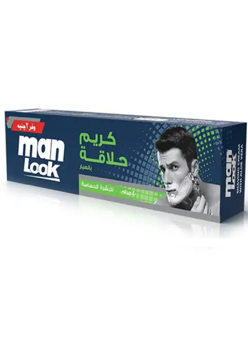 Man look Shaving Cream For Senstive Skin With Aloe Vera, 40 gm  - Image 2
