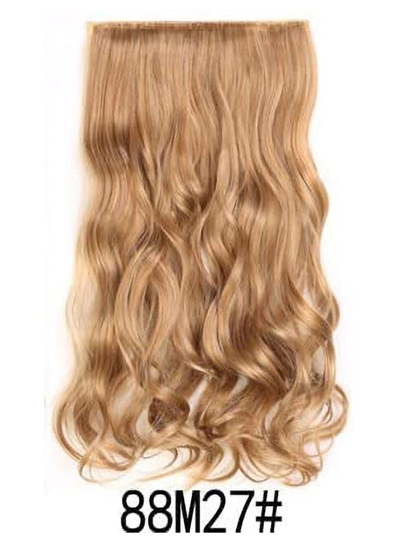 Estelle Full Head One Piece Long Straight and Body Wave Heat Resistance Fiber Hair Extension 5 Clips Curly Plastic Hair Extension Suitable for Women and Girls (Body Wave No BW88M27) - Image 2