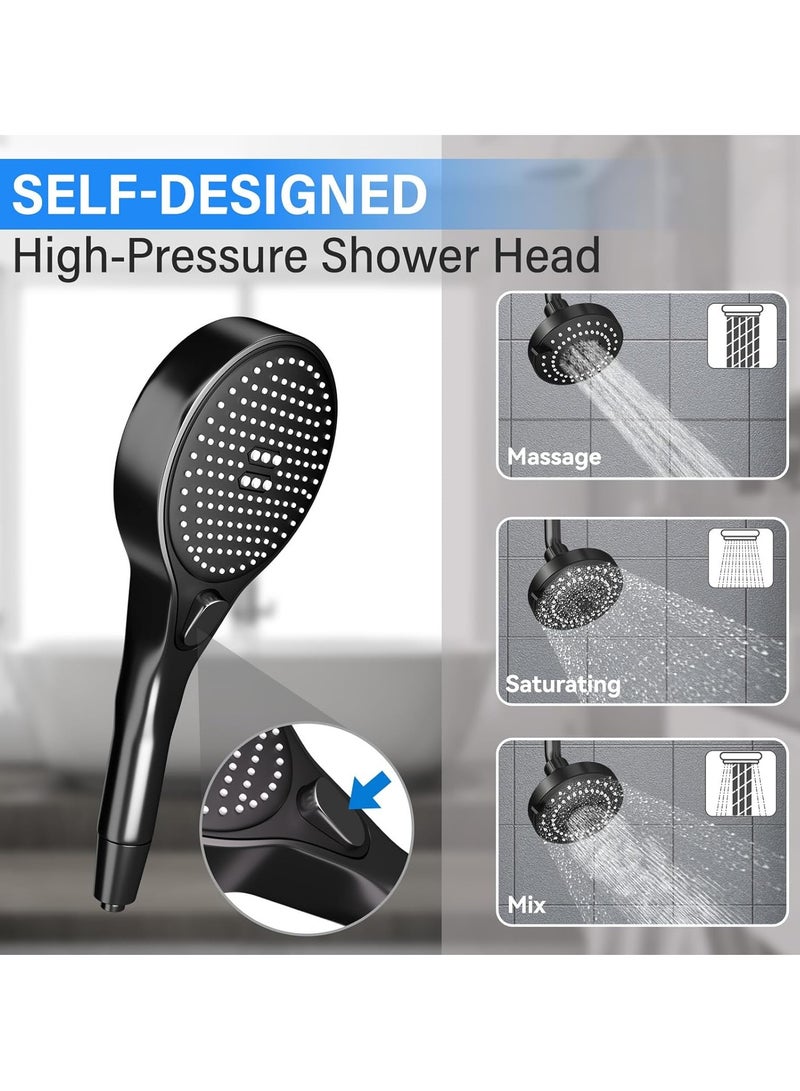 JOGAMS Dual Shower Head for Couples High Pressure Double Shower Heads for Two People - Adjustable Two Showerhead System with 3 Flow Settings Fits 2 Person - Image 4