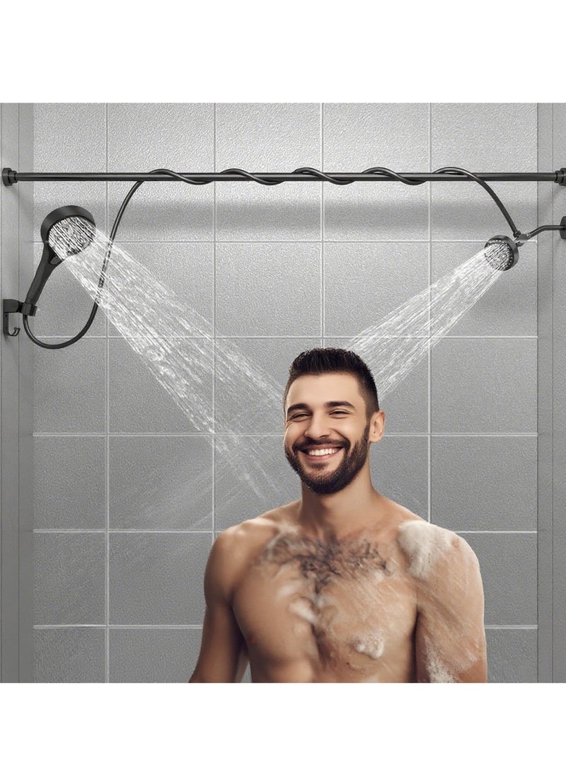 JOGAMS Dual Shower Head for Couples High Pressure Double Shower Heads for Two People - Adjustable Two Showerhead System with 3 Flow Settings Fits 2 Person - Image 1