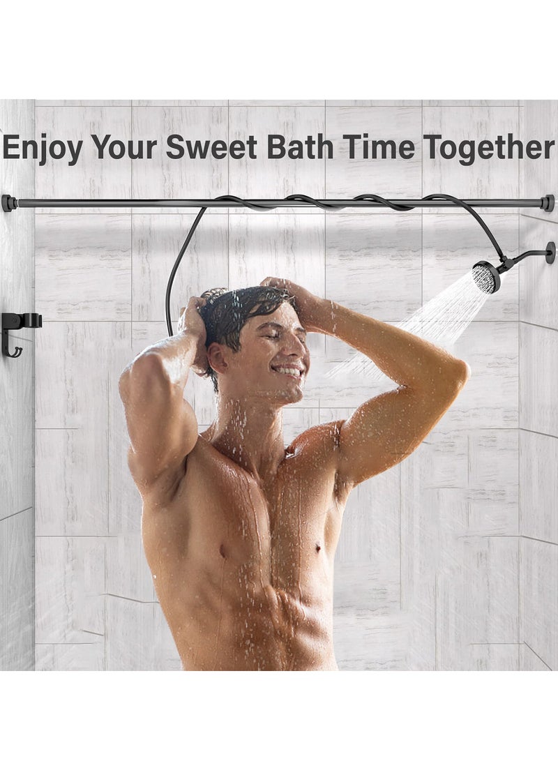 JOGAMS Dual Shower Head for Couples High Pressure Double Shower Heads for Two People - Adjustable Two Showerhead System with 3 Flow Settings Fits 2 Person - Image 3