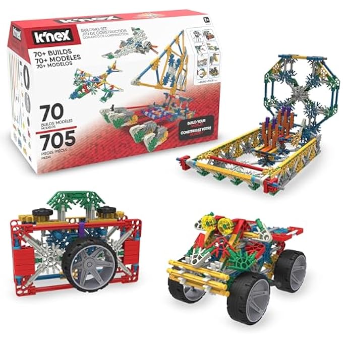 K'NEX BASIC FUN 13419 IMAGINE 70 MODEL BUILDING SET, EDUCATIONAL TOYS FOR KIDS, 705 PIECE STEM LEARNING KIT, ENGINEERING FOR KIDS, AND COLOURFUL BUILDING CONSTRUCTION TOYS FOR CHILDREN AGED 7 + - Image 2