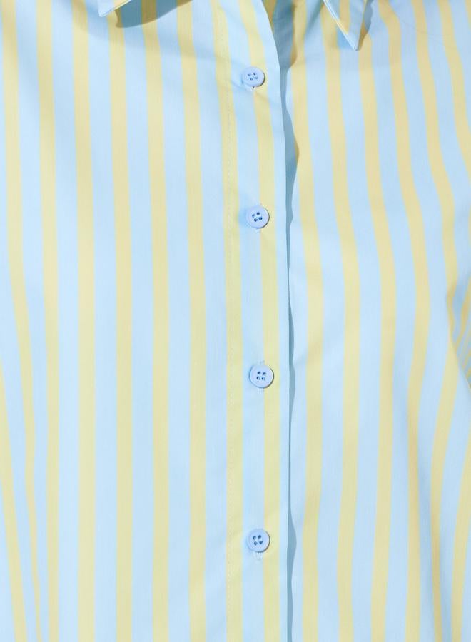 Styli Multi-Color Striped Long Sleeves Longline Oversized Shirt - Image 3