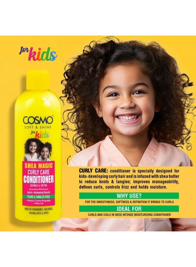 COSMO Soft And Shine Kids Shea Magic Curly Care Conditioner Tears And Tangles Free 480 ML - Image 3