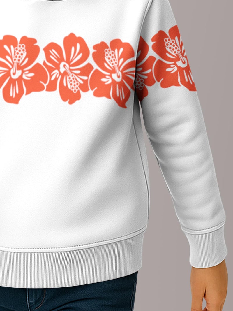 HELLCAT Trendy Cotton Blend Hoodie Sweatshirt for Girls - Pack of 1_White_3-4Years - Image 4