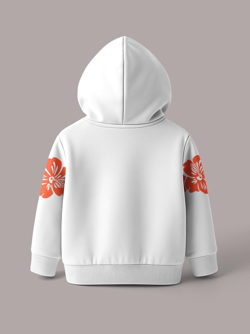 HELLCAT Trendy Cotton Blend Hoodie Sweatshirt for Girls - Pack of 1_White_3-4Years - Image 3