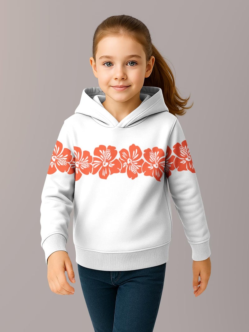 HELLCAT Trendy Cotton Blend Hoodie Sweatshirt for Girls - Pack of 1_White_3-4Years - Image 2