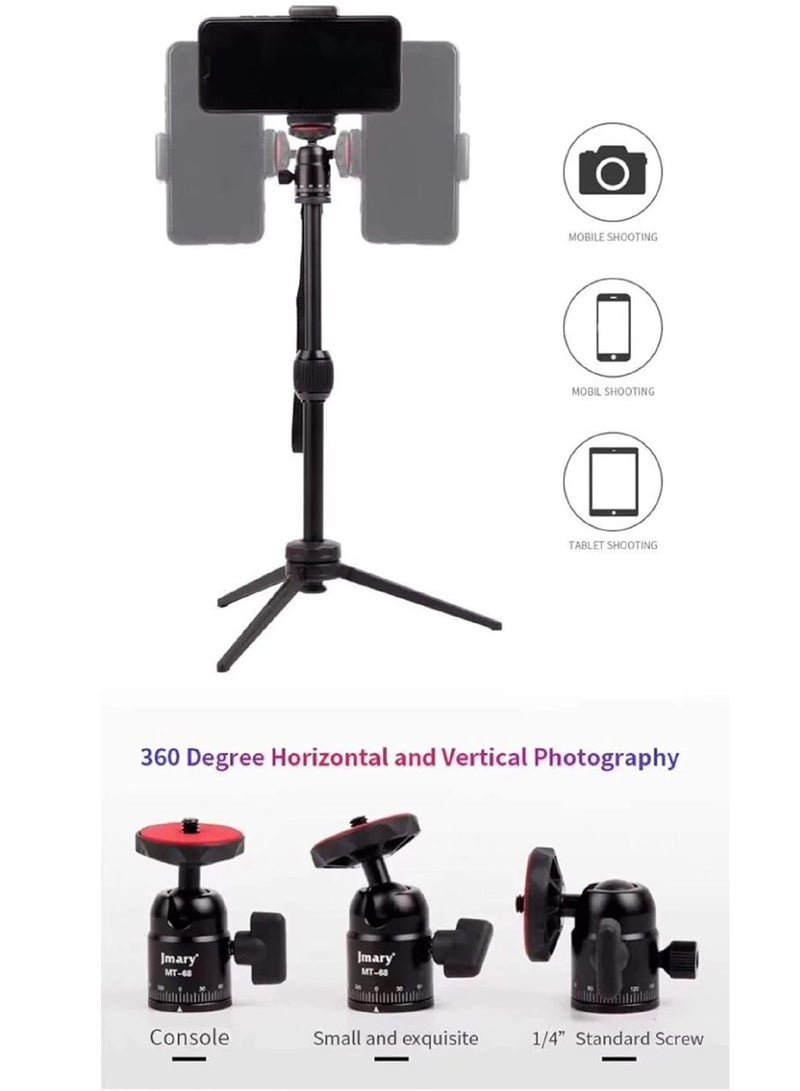 JMARY MT-68 Table-Top Extendable Foldable Tripod Stand for Mobile Phones and DSLR & Digital Cameras - Image 3
