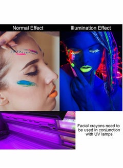 KASTWAVE Face Paint Crayons Glow, 12 Colors Glow in The Black Face & Body Paint Crayons, Neon Blacklight Glow Body Makeup Fluorescent Face Paints for Kids Adult, Neon Face Paint Crayons for   Carnival  - Image 4