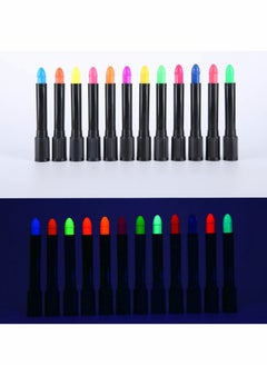 KASTWAVE Face Paint Crayons Glow, 12 Colors Glow in The Black Face & Body Paint Crayons, Neon Blacklight Glow Body Makeup Fluorescent Face Paints for Kids Adult, Neon Face Paint Crayons for   Carnival  - Image 2