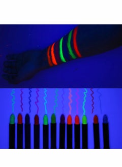 KASTWAVE Face Paint Crayons Glow, 12 Colors Glow in The Black Face & Body Paint Crayons, Neon Blacklight Glow Body Makeup Fluorescent Face Paints for Kids Adult, Neon Face Paint Crayons for   Carnival  - Image 3