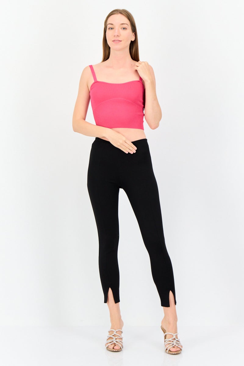 ONLY بلوزة نسائية بدون أكمام ذات رقبة مربعة، فوشيا - Image 4