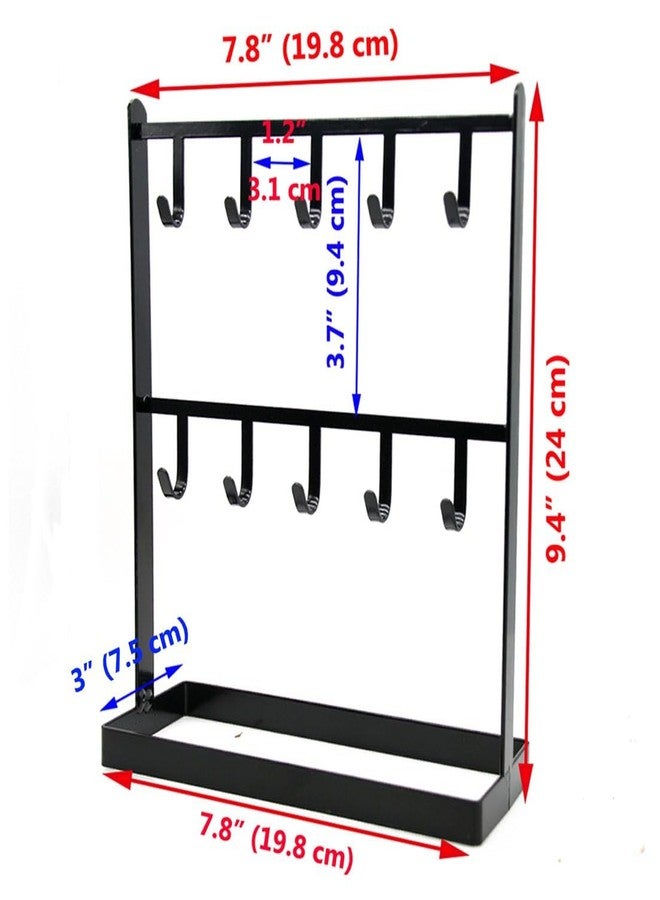 LXZ 1 PC Tabletop Hook Rack - Jewelry Stand Holder - Black Hangers for Necklaces Keys Brace laces Ear Rings - Image 2