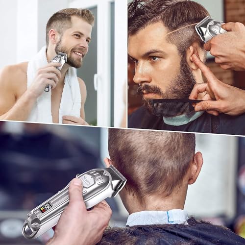 SURKER Mens Hair Clippers Cord Cordless Hair Trimmer Professional Haircut Kit for Men Rechargeable LED Display - Image 2
