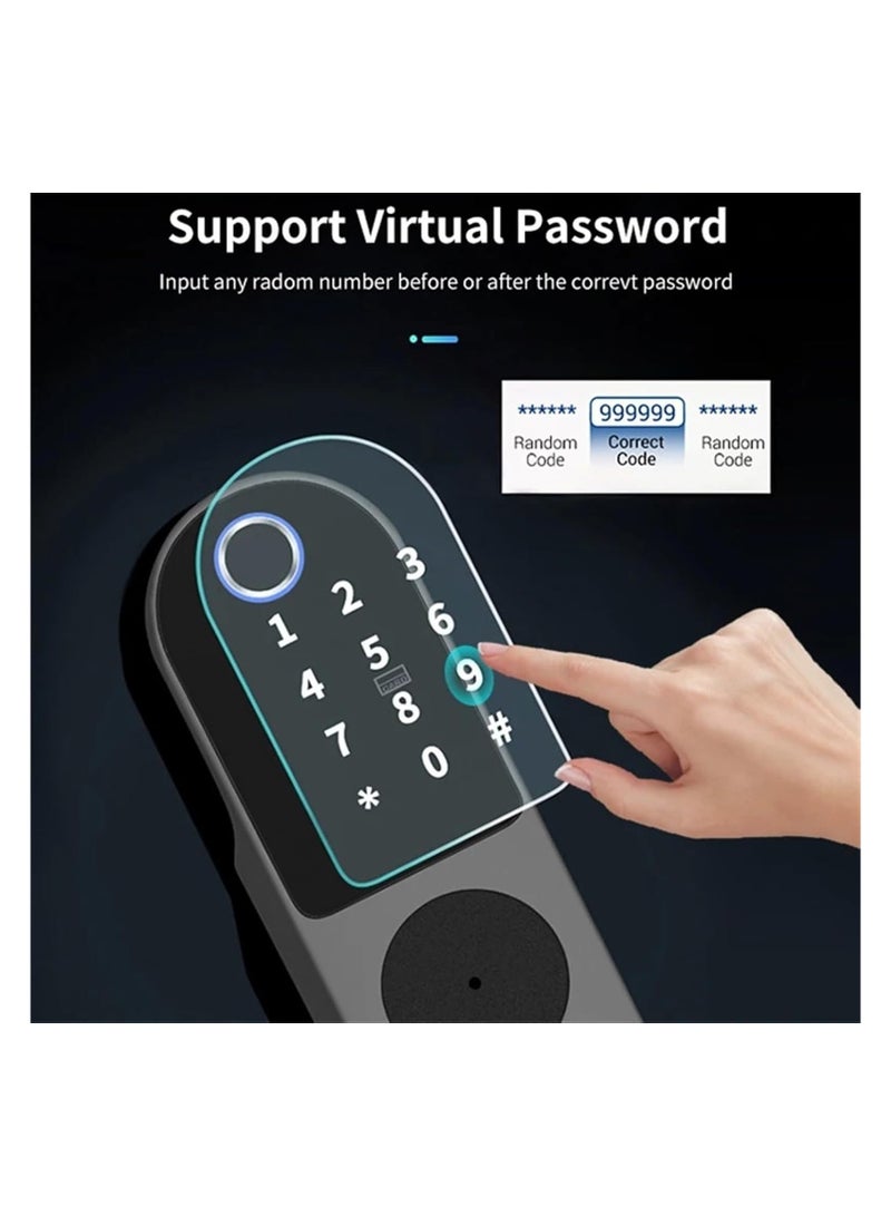 Smart Lock For Iron Doors, Street Doors And Buildings Gates, Fingerprint And Password, Card, and App Control - Black  - Image 2
