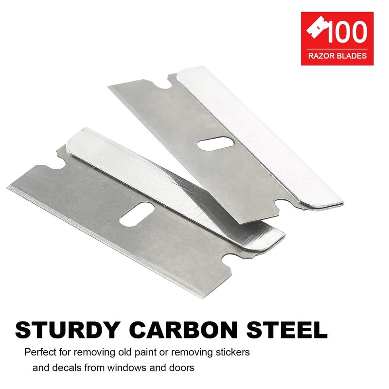 Greatandrew Great Andrew Single Edge Razor Blades, 100 Pack Straight Edge Razor Blade, Safety Blade Refills, Blade Scraper for Box Cutting, Crafts, DIY, Heavy Duty & Industrial Use - Image 3