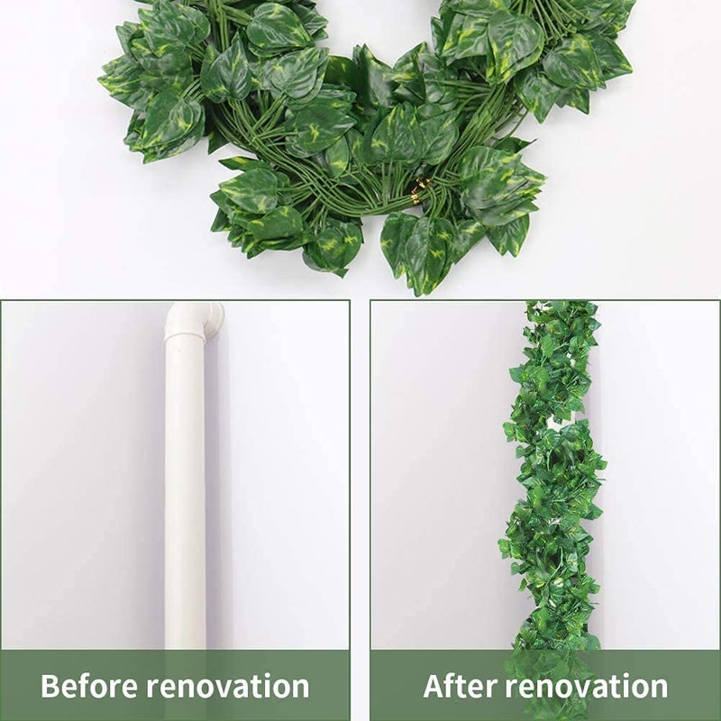 Daissy Raise Daissy Raise Artificial Silk Garlands Ivy Money Plants Green Leafs Creepers for Home Decor Party Decor Special Occasion Decor6 Creepers 7 Foot Each30 Leaves in 1 Creeper  - Image 3