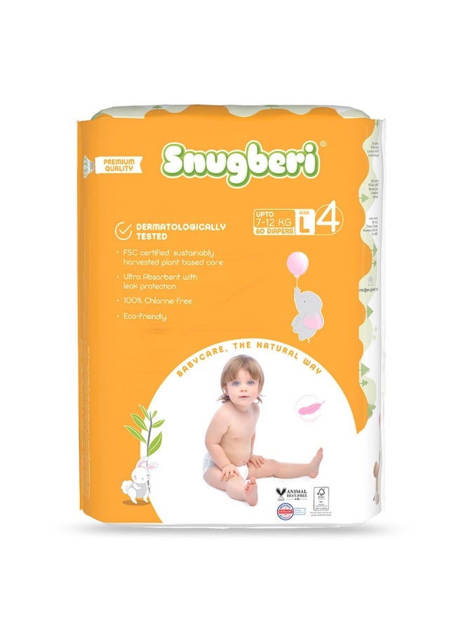 Snugberi Diaper Size 4 Large 7-12 kg - Mega Pack 60's - Image 1