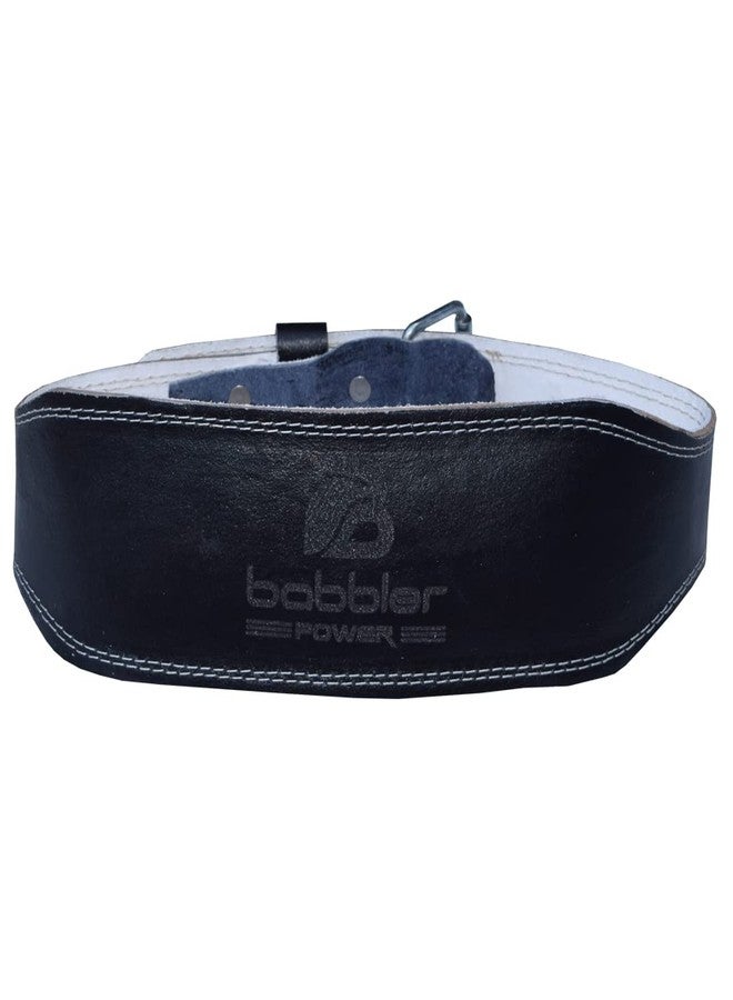 Babbler Power Lifting Leather Belt | Unisex Weightlifting Gym Belt with Double Metal Prong | Fitness Workout Leather Belt | Stabilized Back Support | Contrast Stitching | Gym Belt - Image 2