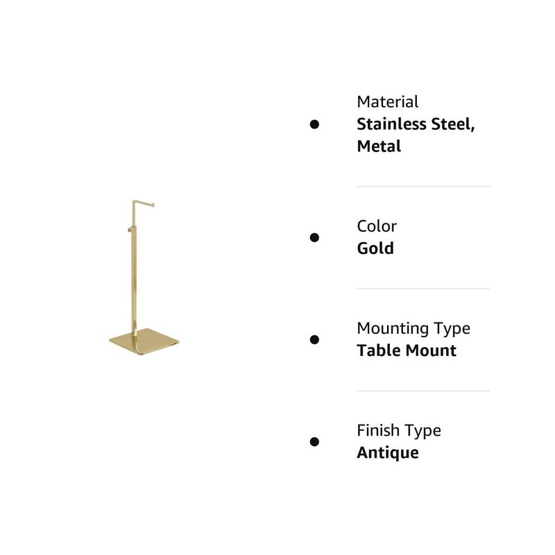 INDIDECOR INDIDECOR 31633 Adjustable Stainless Steel Handbag RackHandbag OrganizerTabletop Handbag Purse Display Stand Single Hook Bag Stand Holder Golden  - Image 3