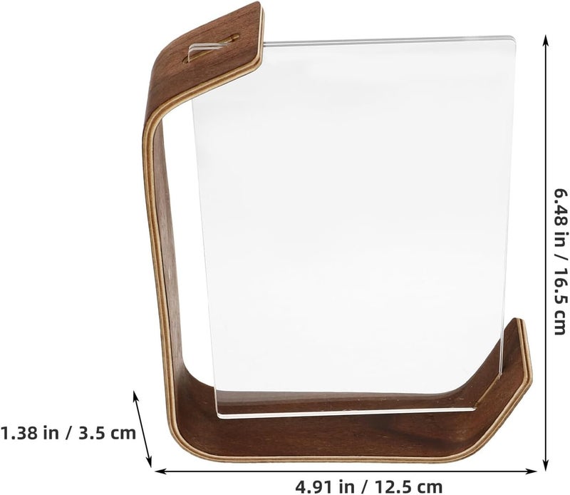 Ciieeo Double-sided Acrylic Photo Frame 6-inch Picture Display Stand Vintage Photo Holder for Bedroom Tabletop with Black Walnut Base - Image 2