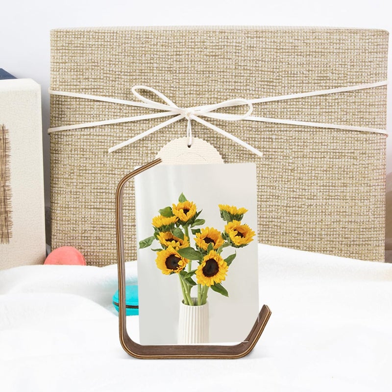 Ciieeo Double-sided Acrylic Photo Frame 6-inch Picture Display Stand Vintage Photo Holder for Bedroom Tabletop with Black Walnut Base - Image 4