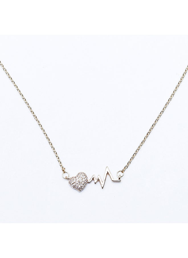 FLUFFY Heart Move Soft Necklaces Of Fluffy Women's Accessories-Gold  - Image 3