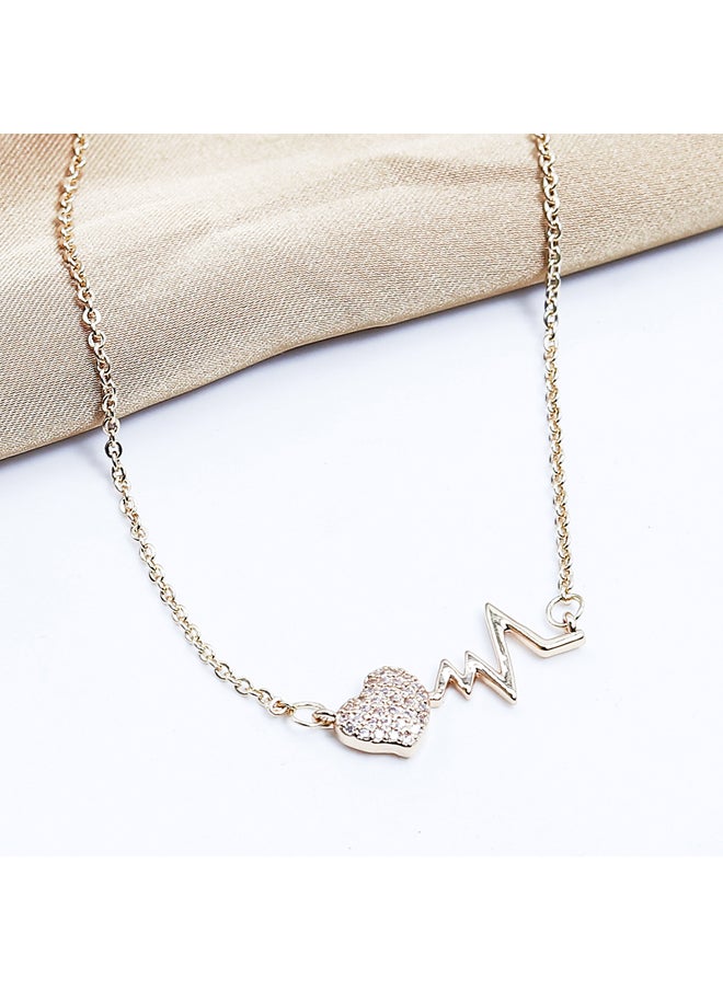 FLUFFY Heart Move Soft Necklaces Of Fluffy Women's Accessories-Gold  - Image 2
