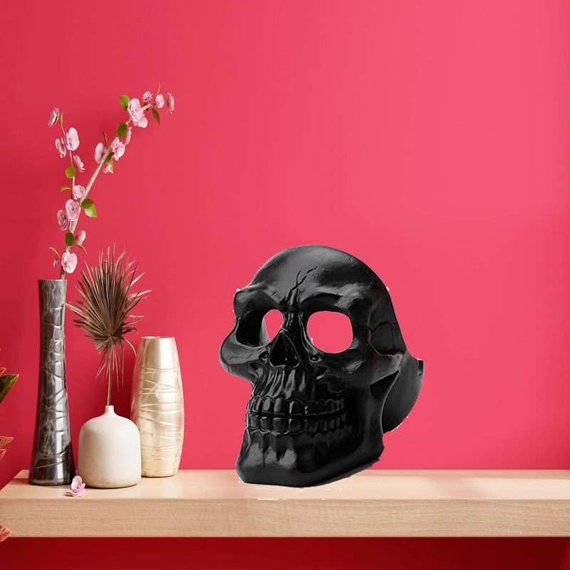 Dequera Resin Human Skull Ashtray Home Ornaments for Scary Halloween Decorations Decorative Skulls Skeletons Figurines for Bar Accessories Smoking Room Decor for Smokers Black - Image 3