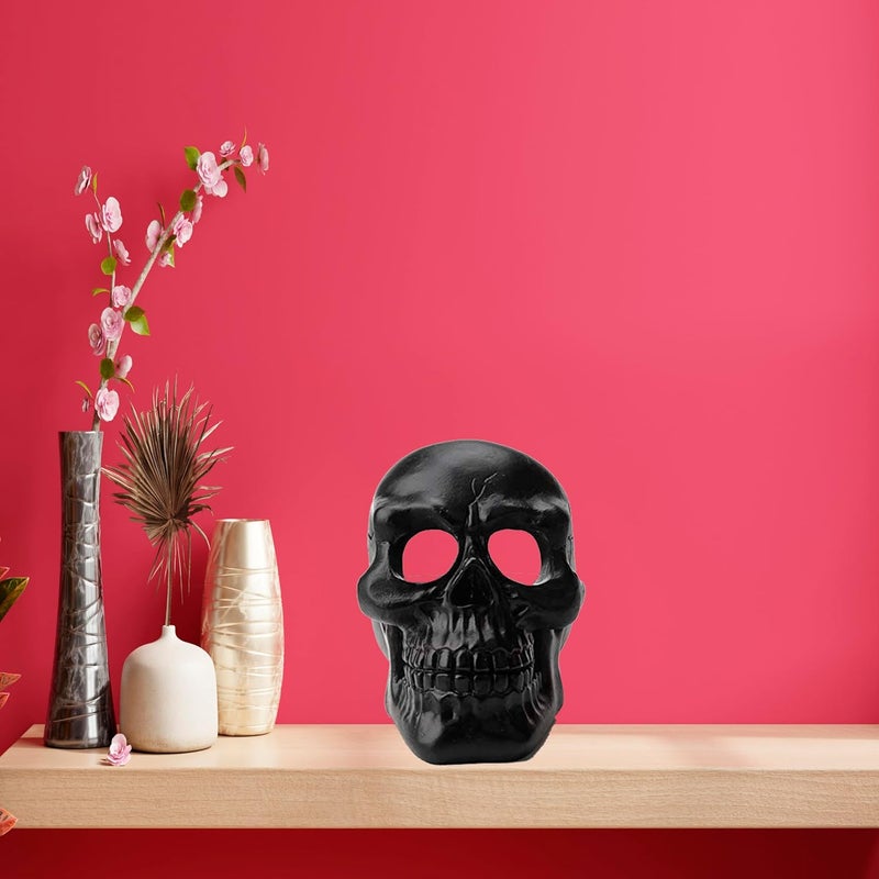Dequera Resin Human Skull Ashtray Home Ornaments for Scary Halloween Decorations Decorative Skulls Skeletons Figurines for Bar Accessories Smoking Room Decor for Smokers Black - Image 4
