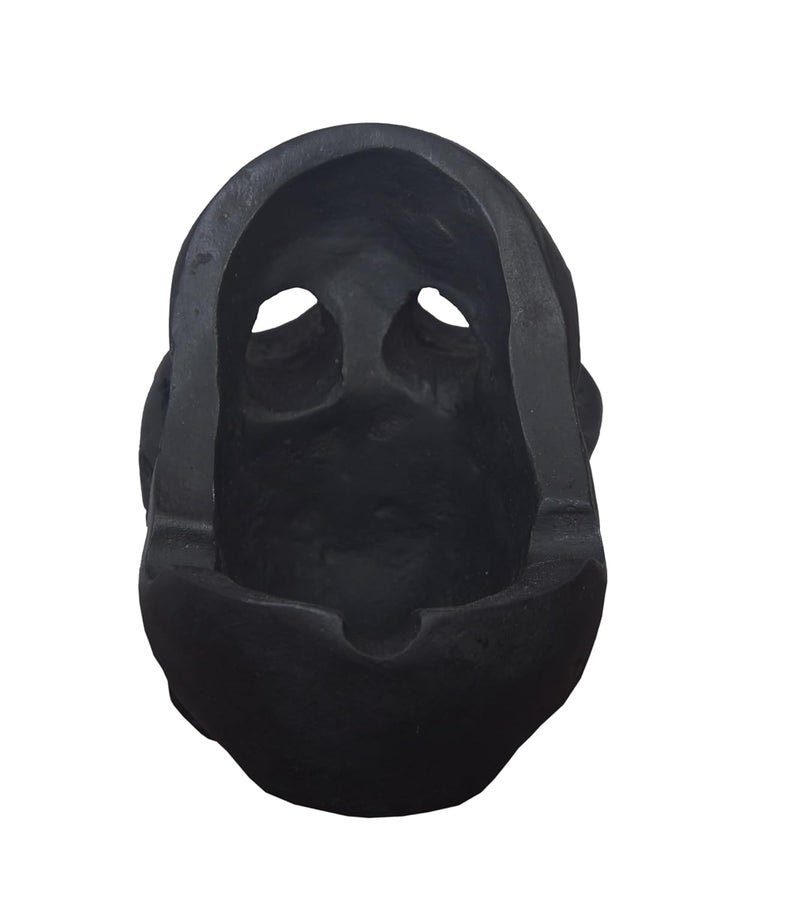 Dequera Resin Human Skull Ashtray Home Ornaments for Scary Halloween Decorations Decorative Skulls Skeletons Figurines for Bar Accessories Smoking Room Decor for Smokers Black - Image 5